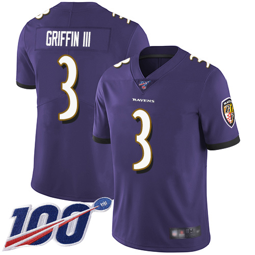 Baltimore Ravens Limited Purple Men Robert Griffin III Home Jersey NFL Football #3 100th Season Vapor Untouchable->baltimore ravens->NFL Jersey